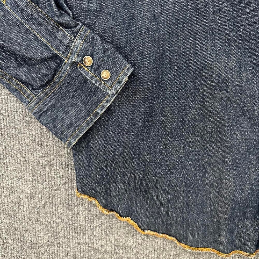 Vintage Levi’s Men’s Denim Pearl Snap Button Up Western Cowboy Jean Shirt M - Picture 5 of 6